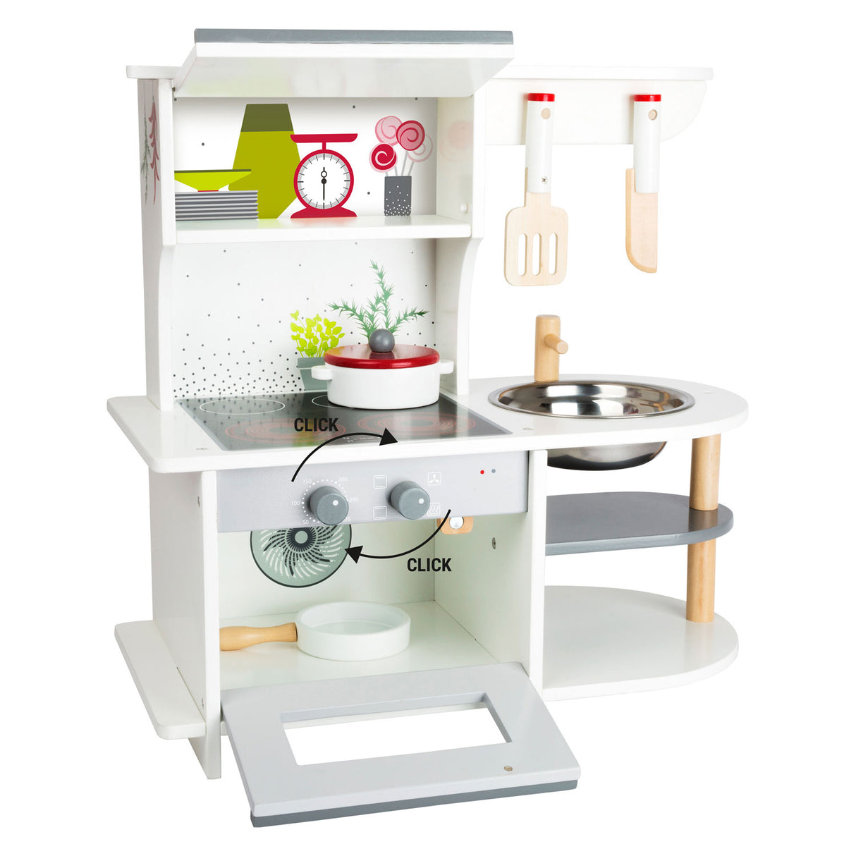 Pequeno jogo de madeira jogo de cozinha graciosa, 6dlg.