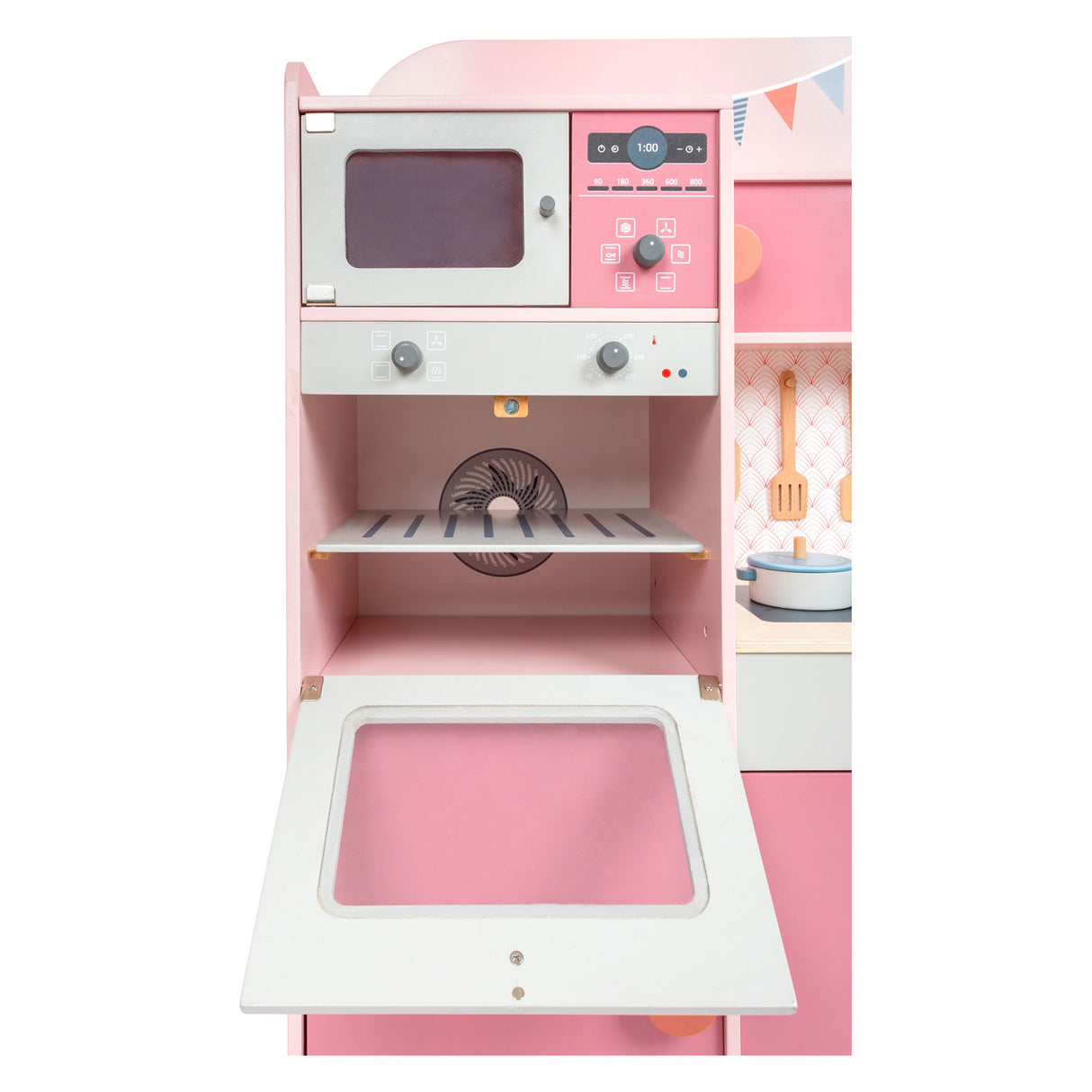 Small Foot Wooden Play Kitchen Pink, 12-piece.
