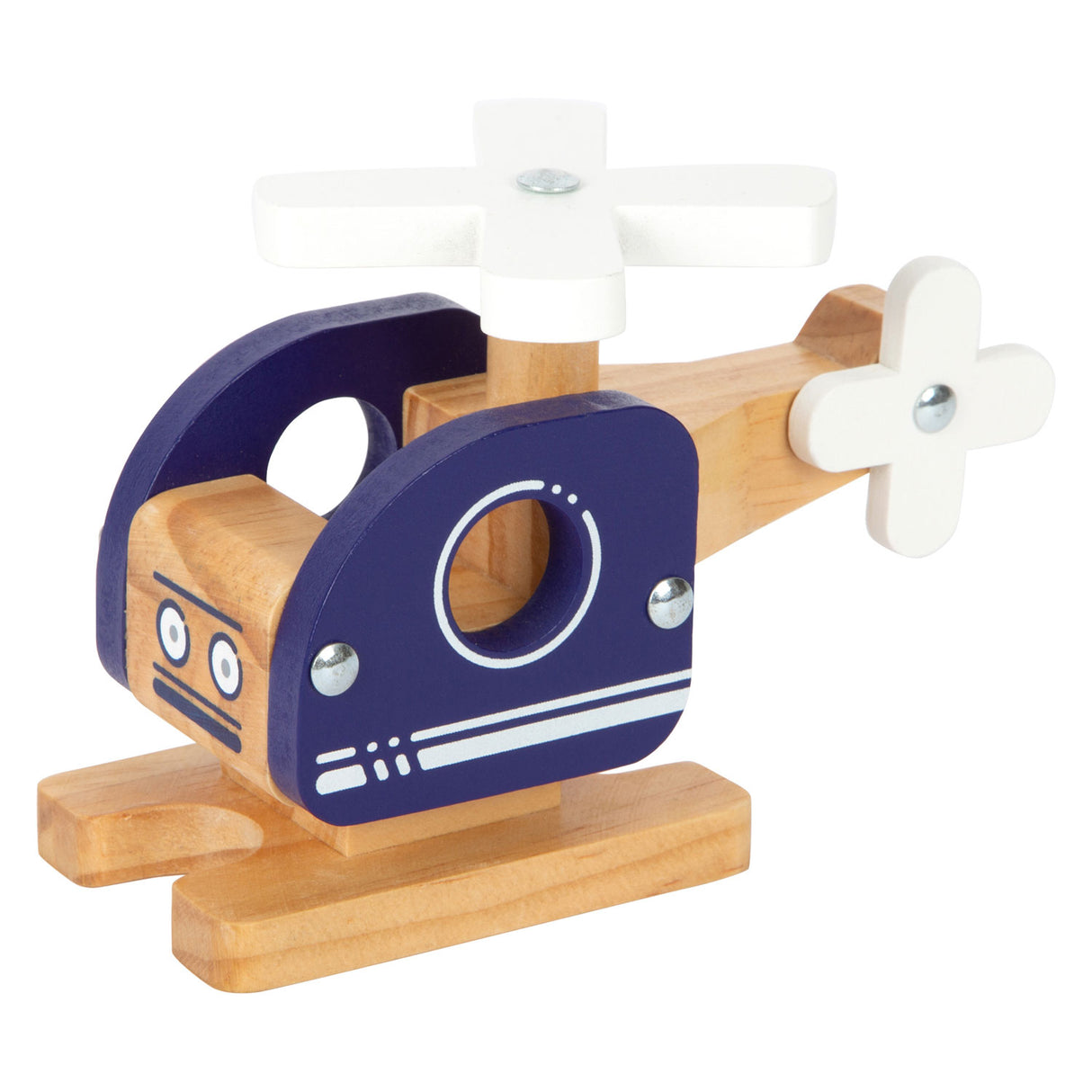 Дървен крак дървен хеликоптер синьо