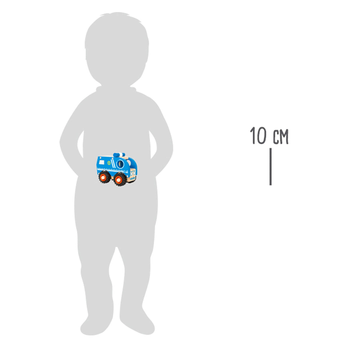 COCHO DE POLICÍA DE MADERA PISTA AZUL