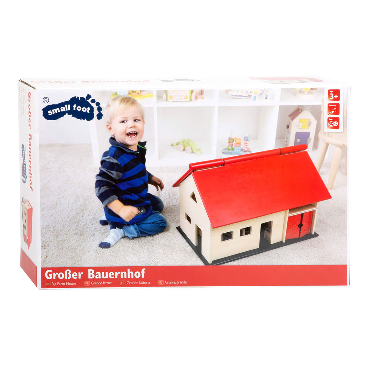 Ferme en bois à petit pied avec toit ouvert