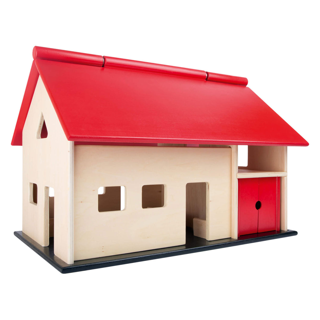 Ferme en bois à petit pied avec toit ouvert