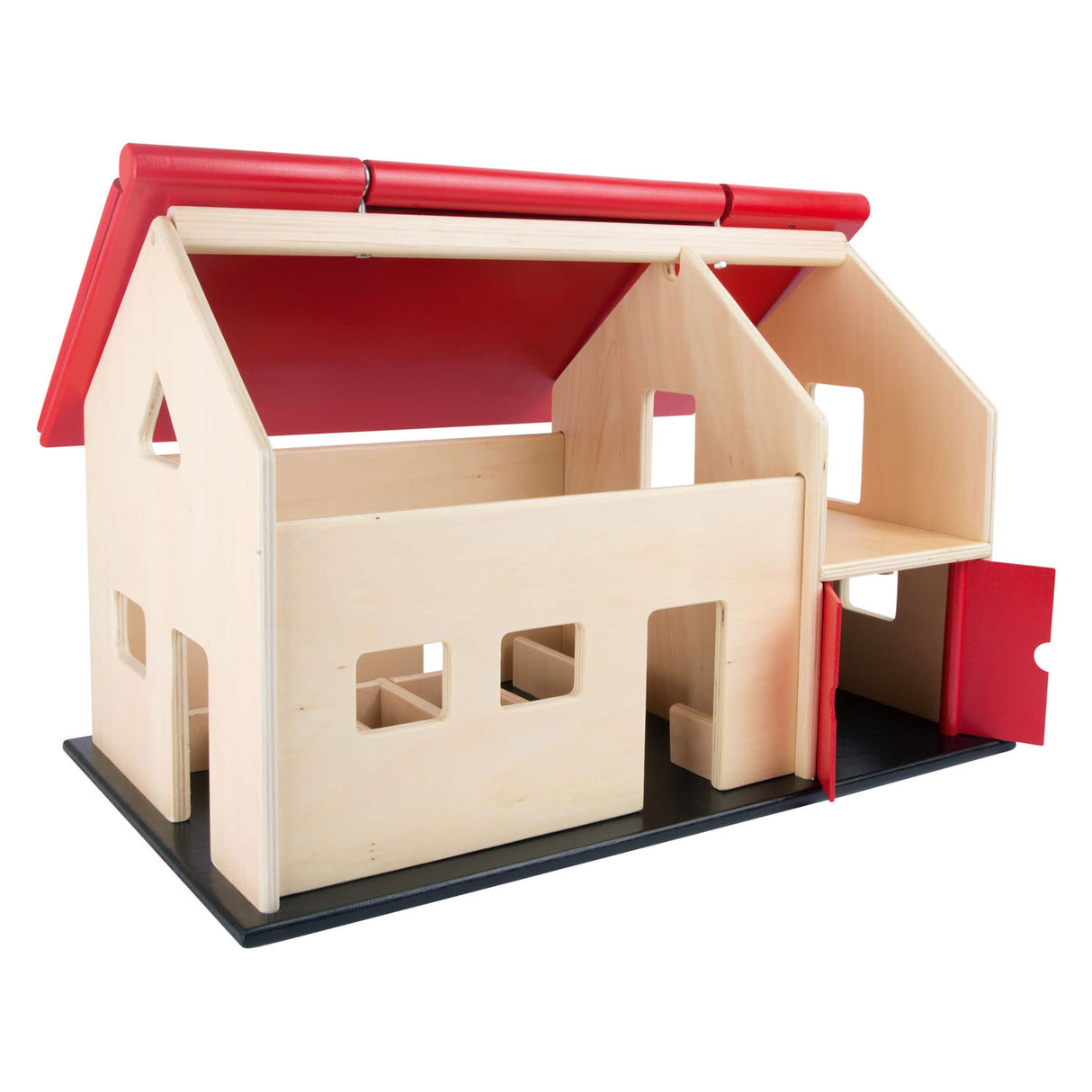 Ferme en bois à petit pied avec toit ouvert