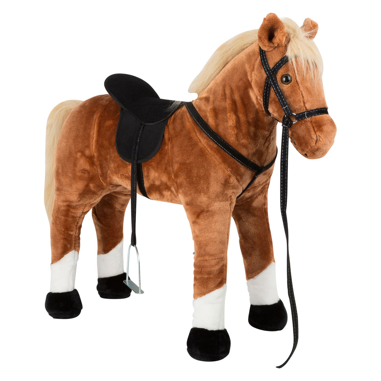 Kleines Fuß Holz Hobby Pferd braun mit Schall