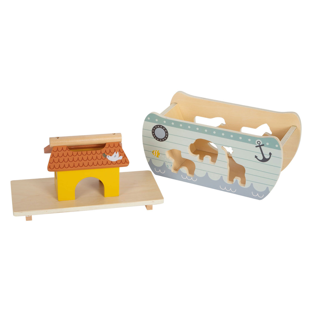 Pequeño pie de madera de madera guiso de Noah Safari, 15dlg.