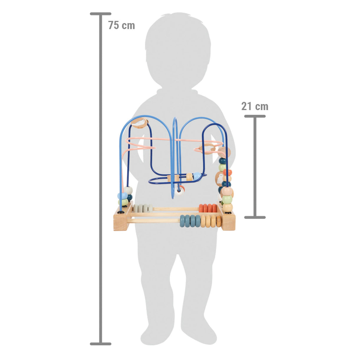 Habilidades motoras de madera de pie pequeña en espiral