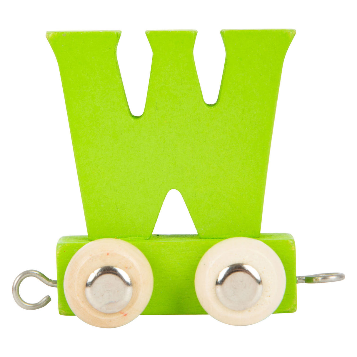 Small foot - wooden letter train color - w