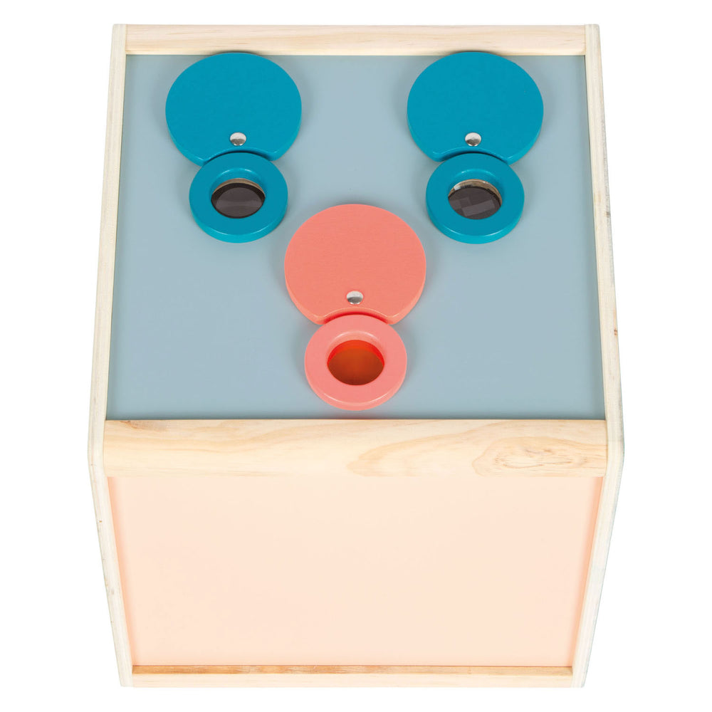 Small foot - houten sensorische voeldoos met lenzen zintuiglijk