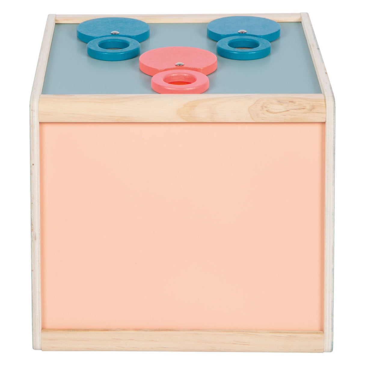 Maža pėdutė – medinė sensorinė dėžutė su sensoriniais lęšiais