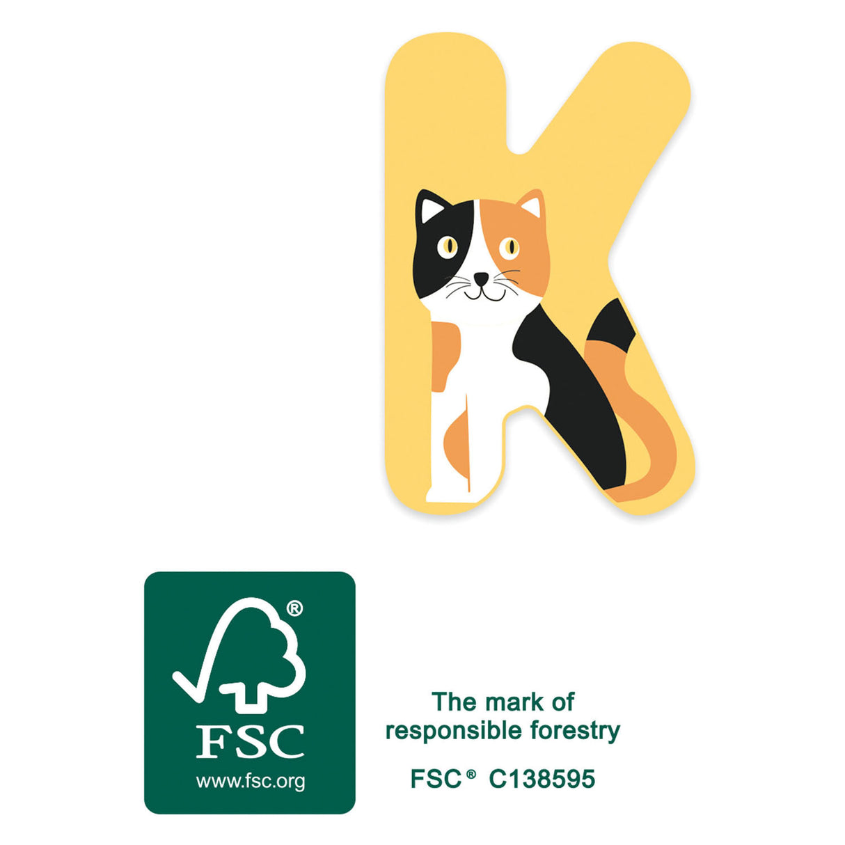 Cos beag - litir leanaí ainmhithe adhmaid - k