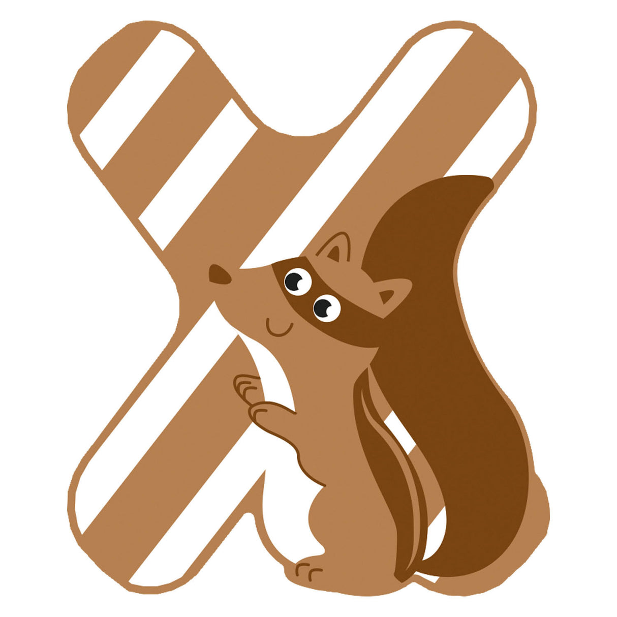 Pieni jalka - puinen eläin lasten kirjain - x