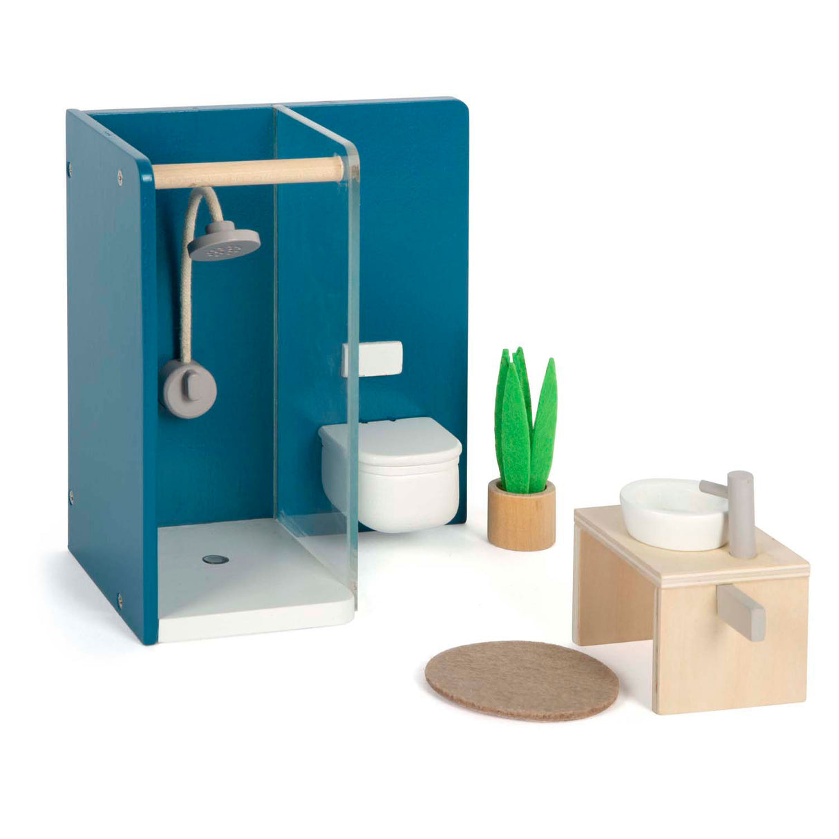 Small foot wooden dollhouse furniture bathroom