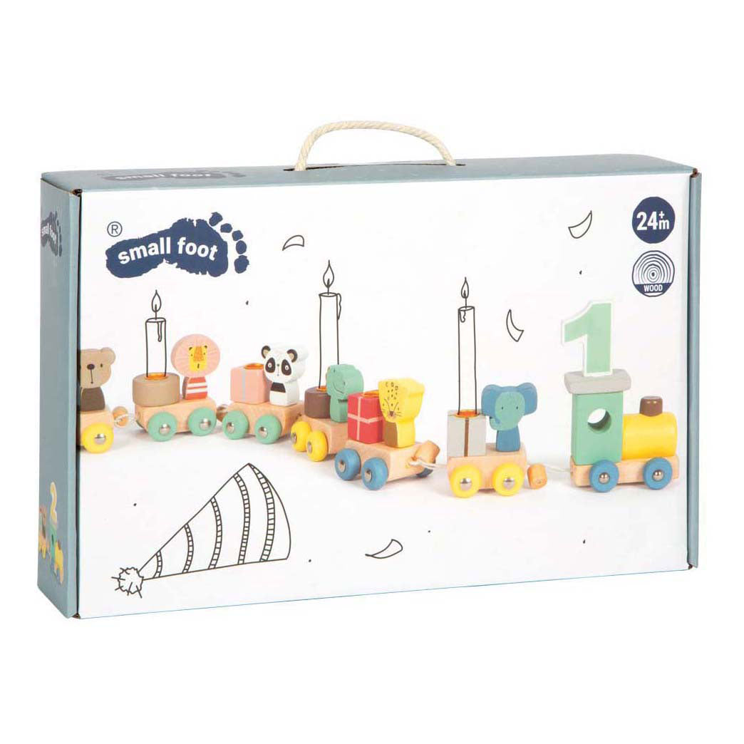 Small foot - wooden birthday train with animals