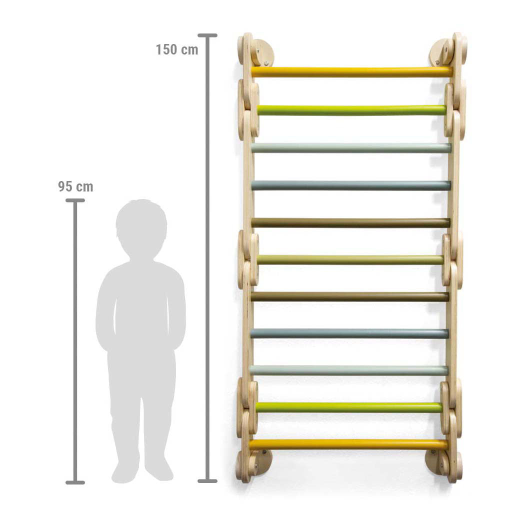 Small foot - wooden climbing frame 2-in-1 triangle and wall rack adventure
