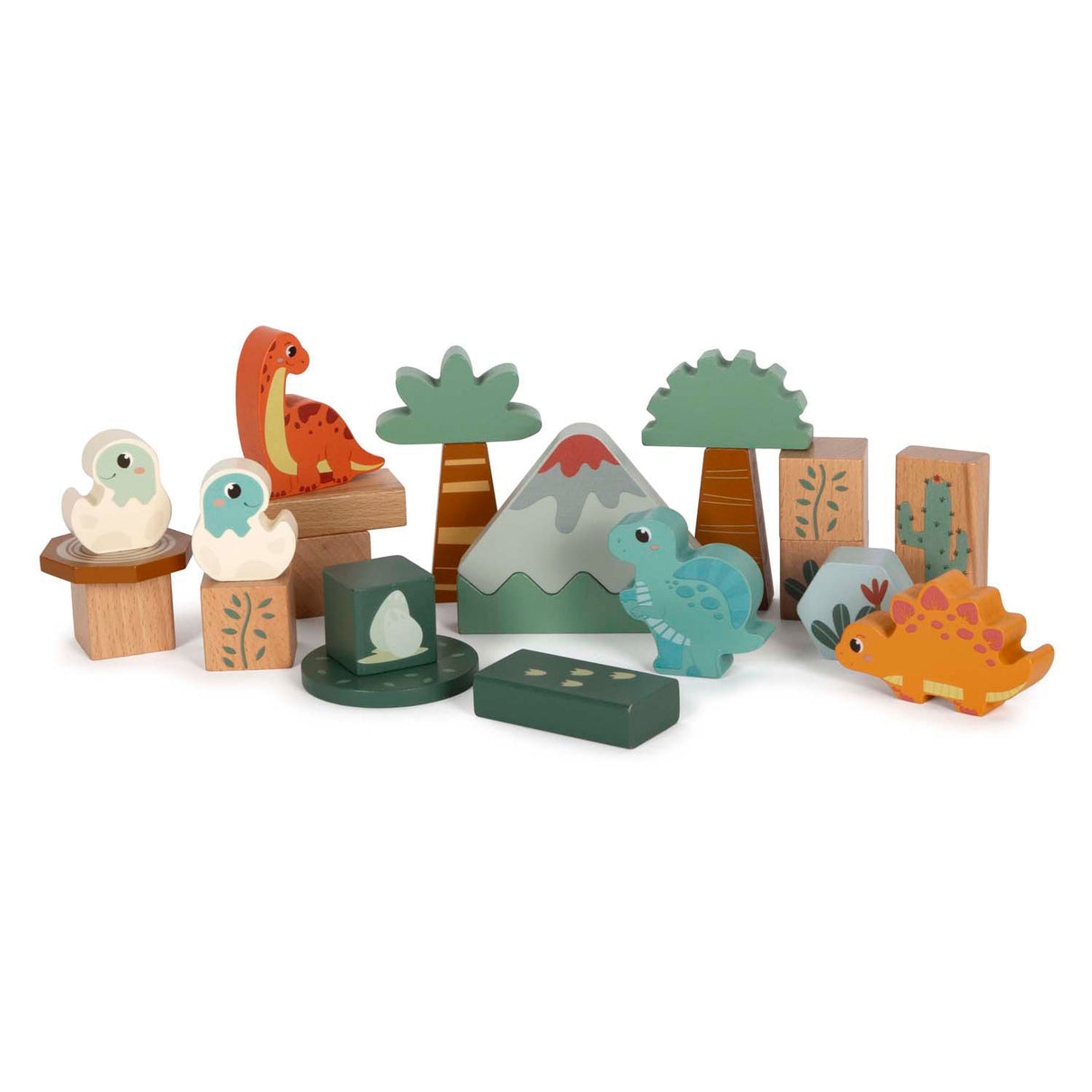 Small foot - wooden dino building blocks, 50 pcs.