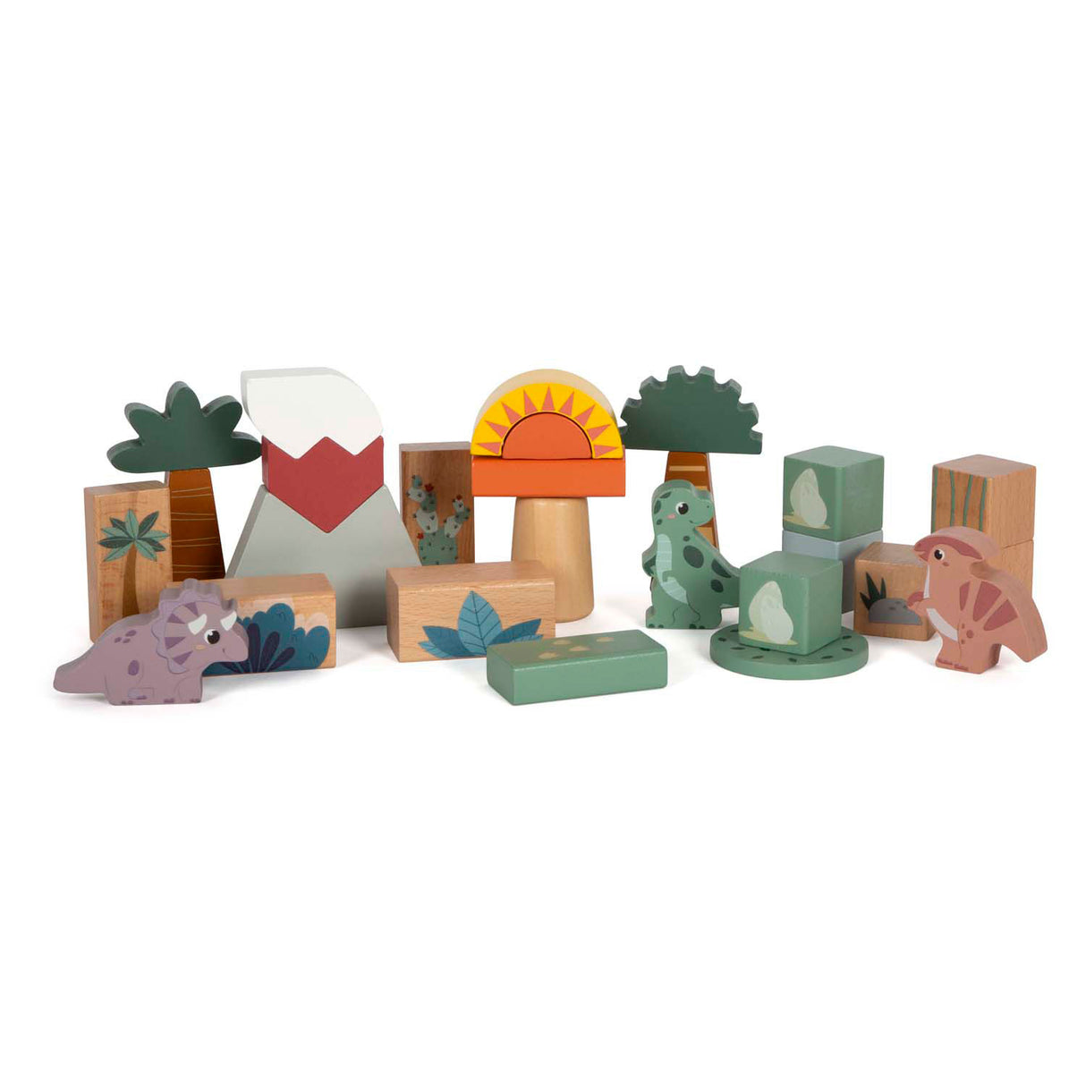 Small foot - wooden dino building blocks, 50 pcs.