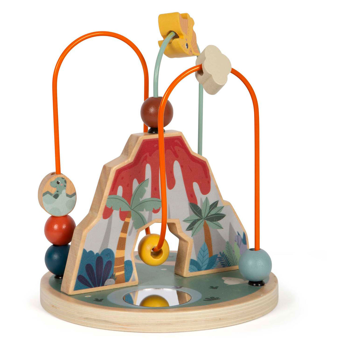 Small foot - wooden motor skills spiral volcano and dino