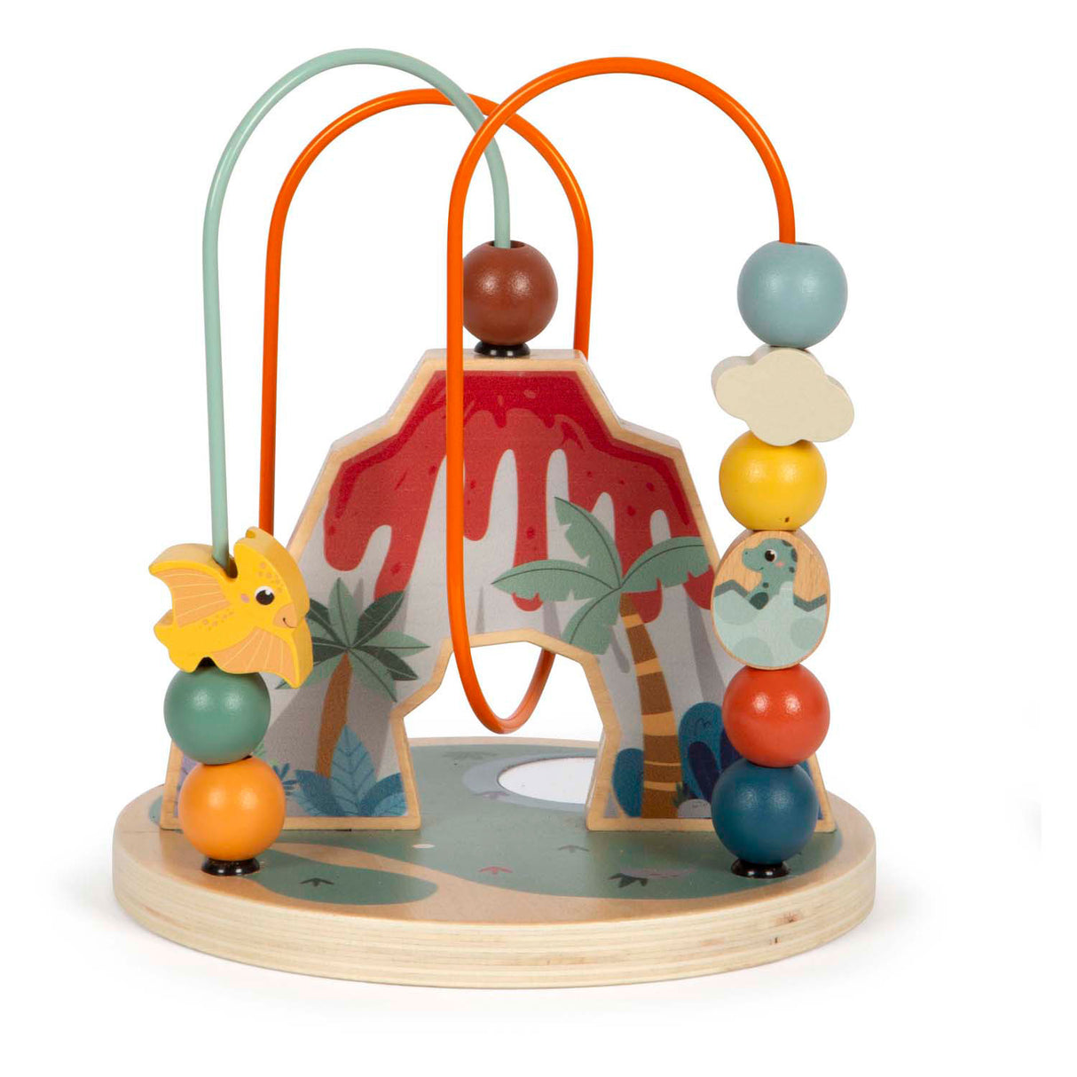 Small foot - wooden motor skills spiral volcano and dino