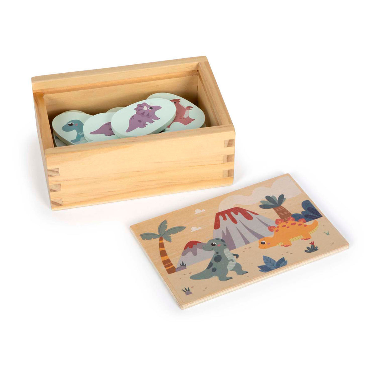 Small foot - wooden memo game dino in storage box