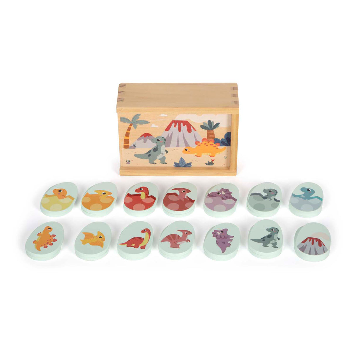 Small foot - wooden memo game dino in storage box