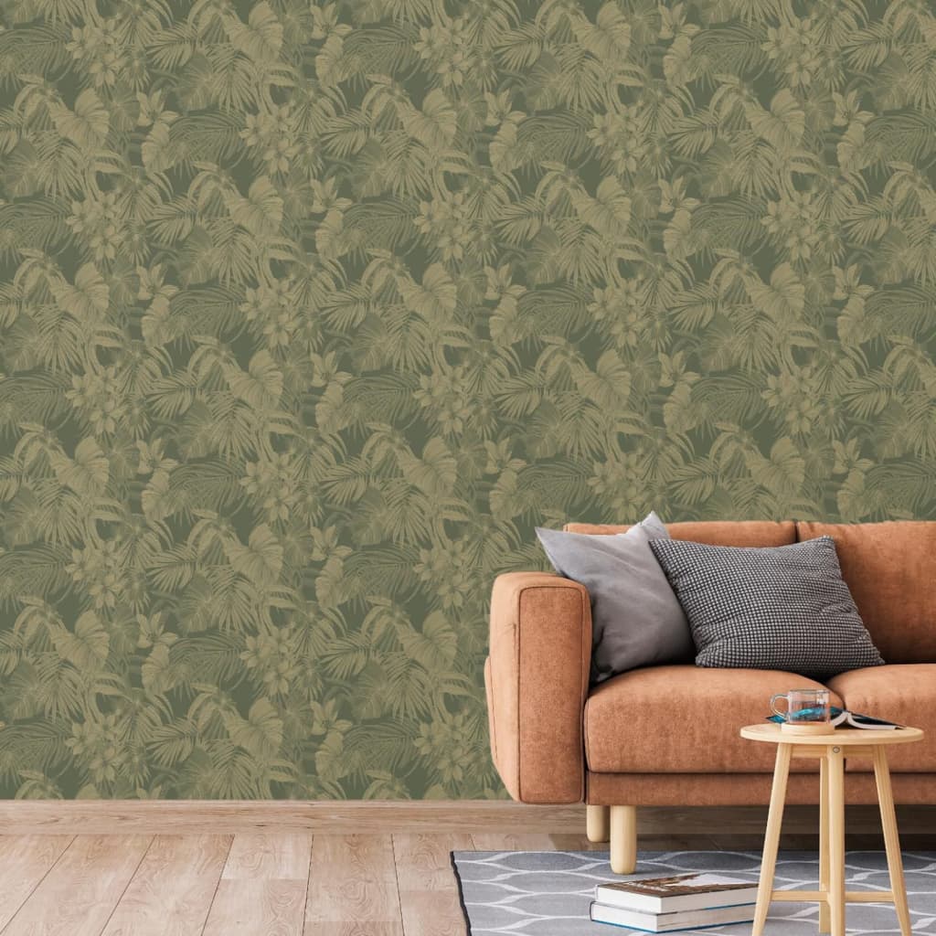 Hollandske Wallcoverings tapet Joelle Green og guldfarvet