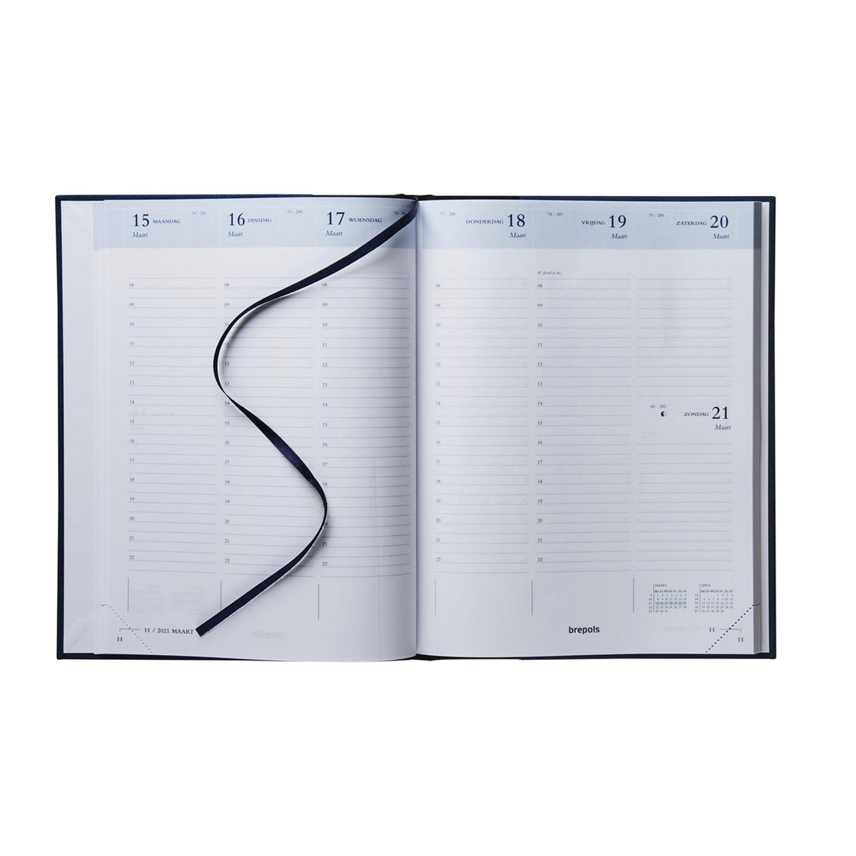 Agenda Brepols, tydzień nl 2026, lima niebieski