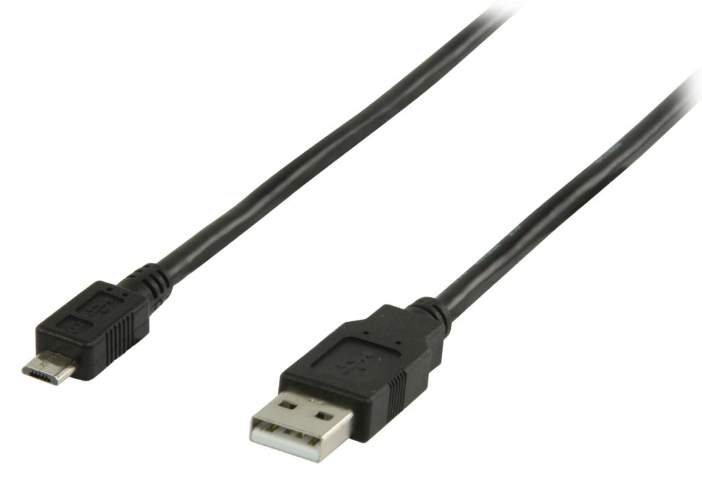 Valueline vlcp60500b05 usb 2.0 usb a hane - usb micro b hane kabel 0.50 m svart