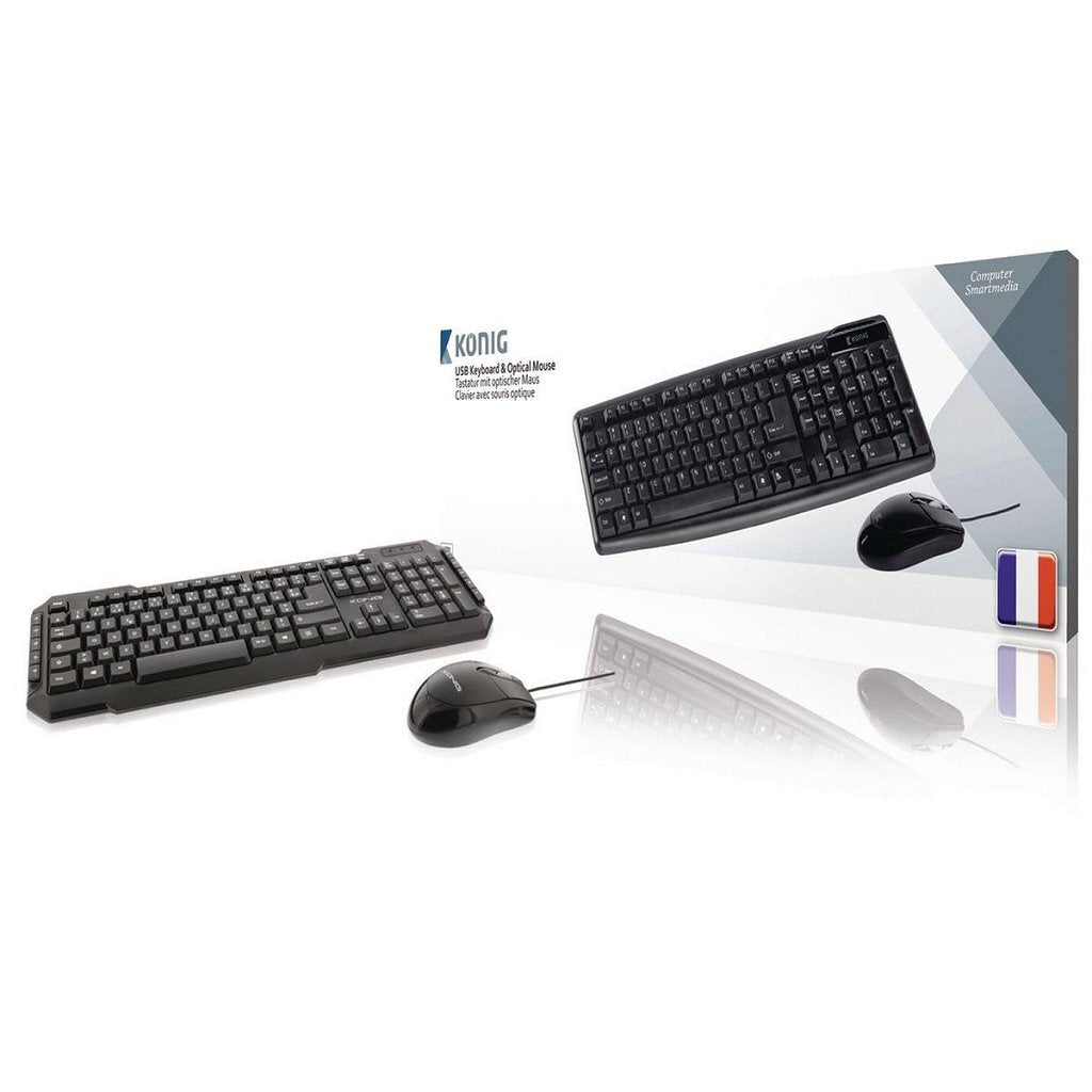 Other Brands Kouml;nig CSKMCU100 USB Keyboard Optical Mouse Black