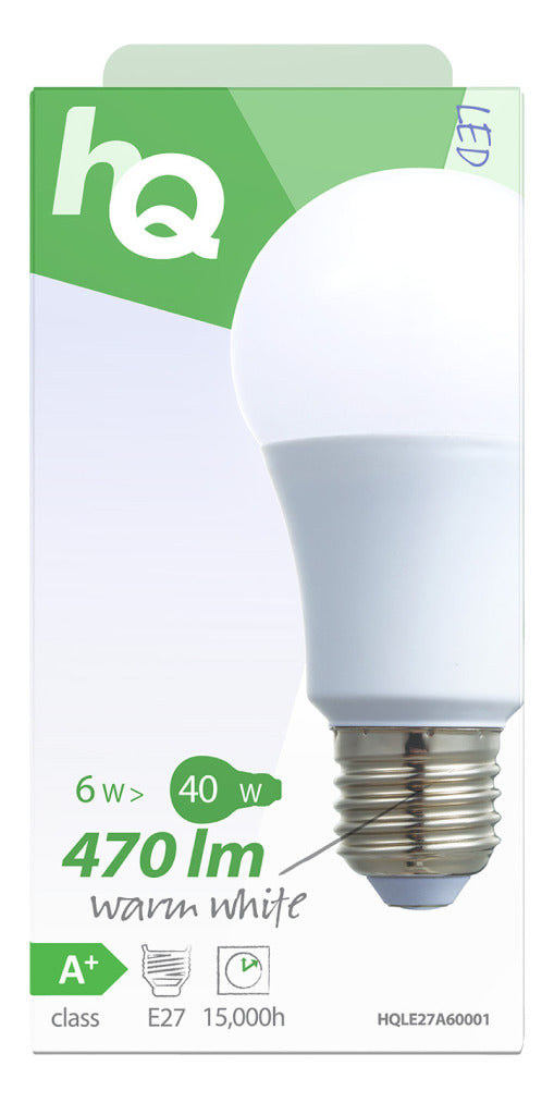 HQ LE27A60001 Lámpara LED A60 E27 6,5 W 470 lm 2.700 K