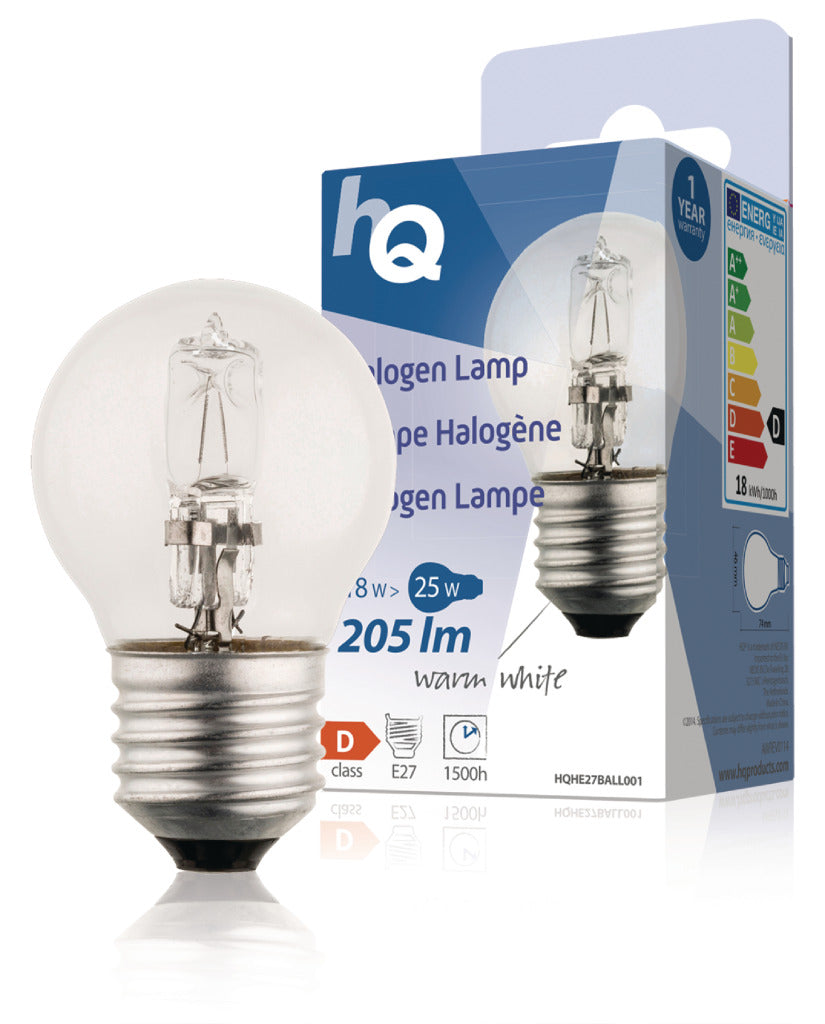 HQ HQ HQHE27 Ball001 Ampoule Halogène Boule E27 18 W 205 lm 2 800 K