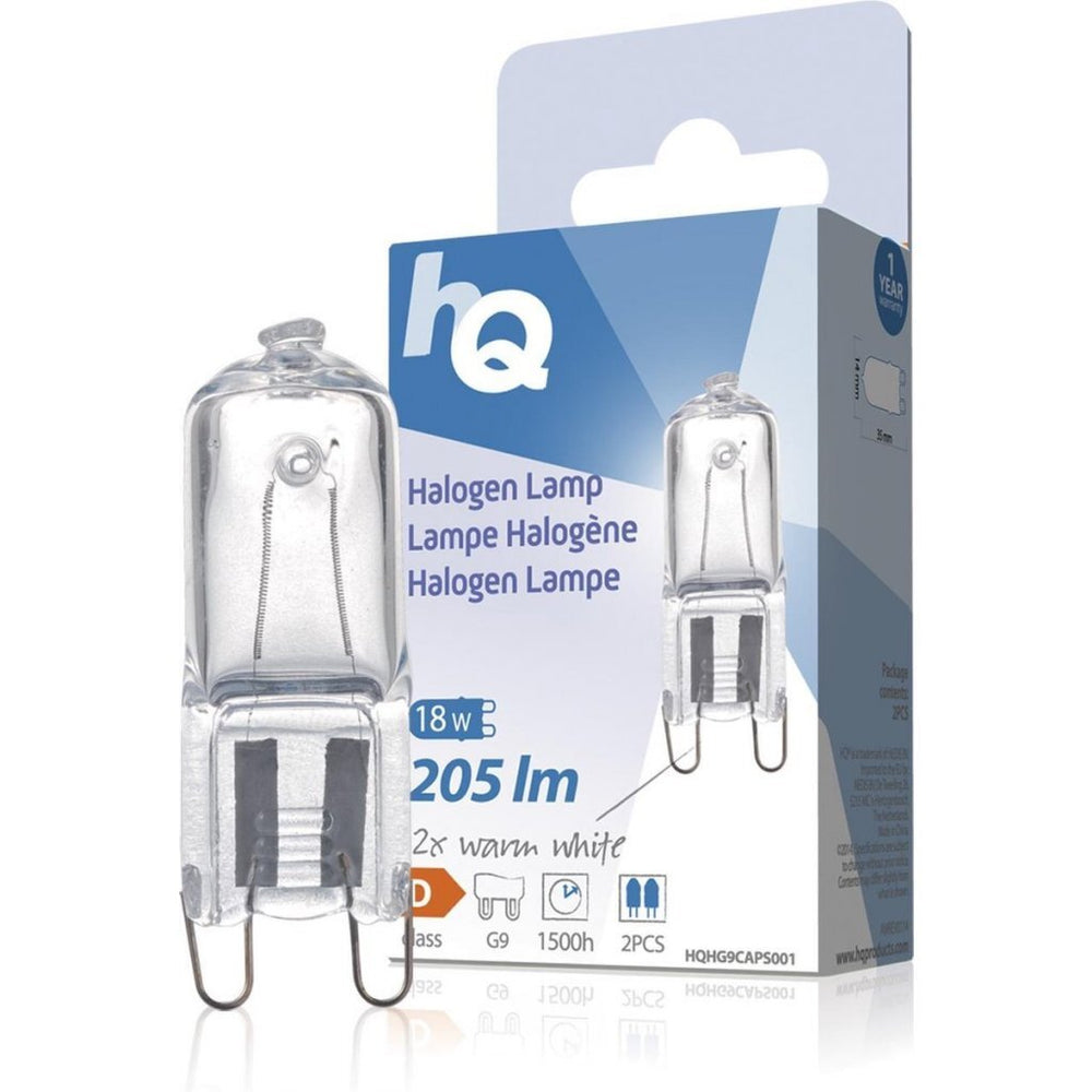 HQ Lampe halogène HQ G9 18W 205lm blanc chaud 2 pièces