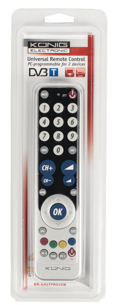 K ouml;nig könig kn-easypro20b universal remote control programmable with PC for 2 devices