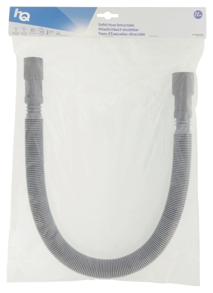 Tubo di scarico estensibile HQ w9-ohr-0620n 24 19 mm dritto - 29 22 mm dritto 0,60 - 2,00 m