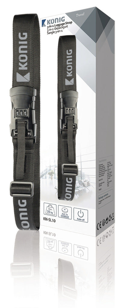 K ouml;nig k ouml;nig kn-SL10 suitcase strap with built-in scale and lock black