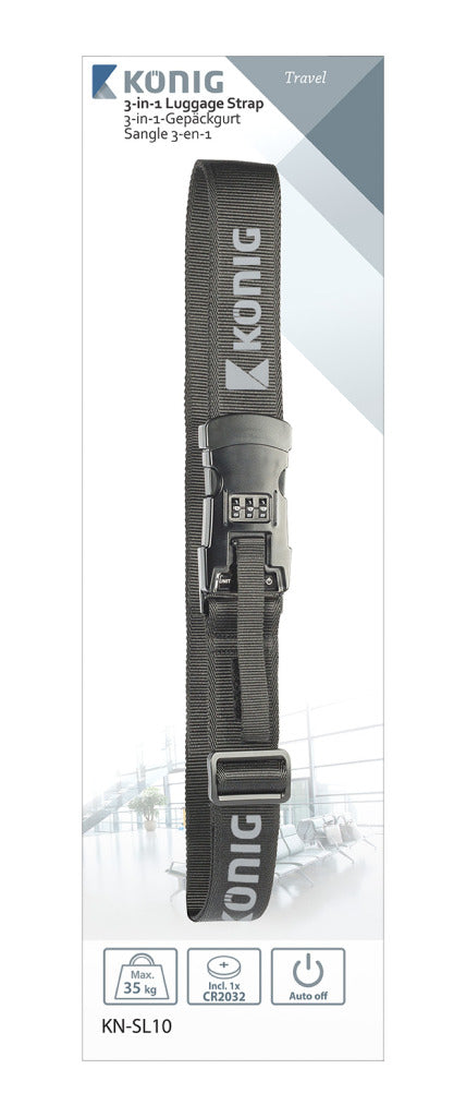 K ouml;nig k ouml;nig kn-SL10 suitcase strap with built-in scale and lock black