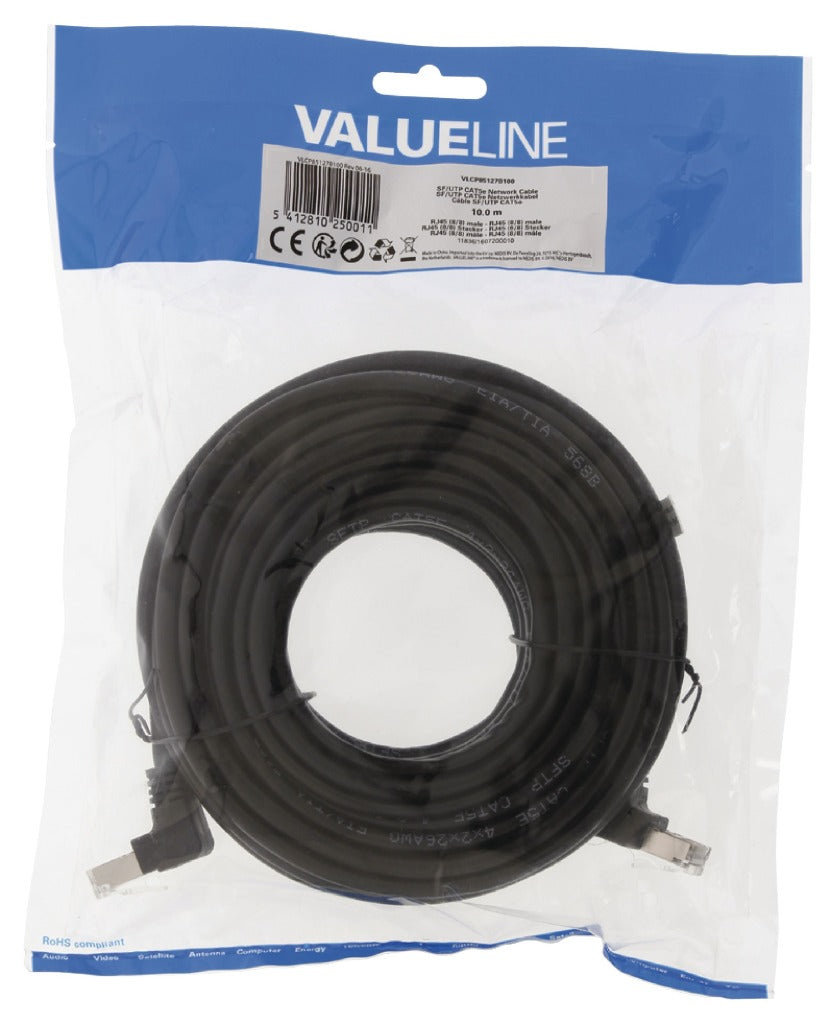 Valueline vlcp85127b100 cable de red cat5e sf utp rj45 (8 8) macho - rj45 (8 8) macho 10,0 m negro