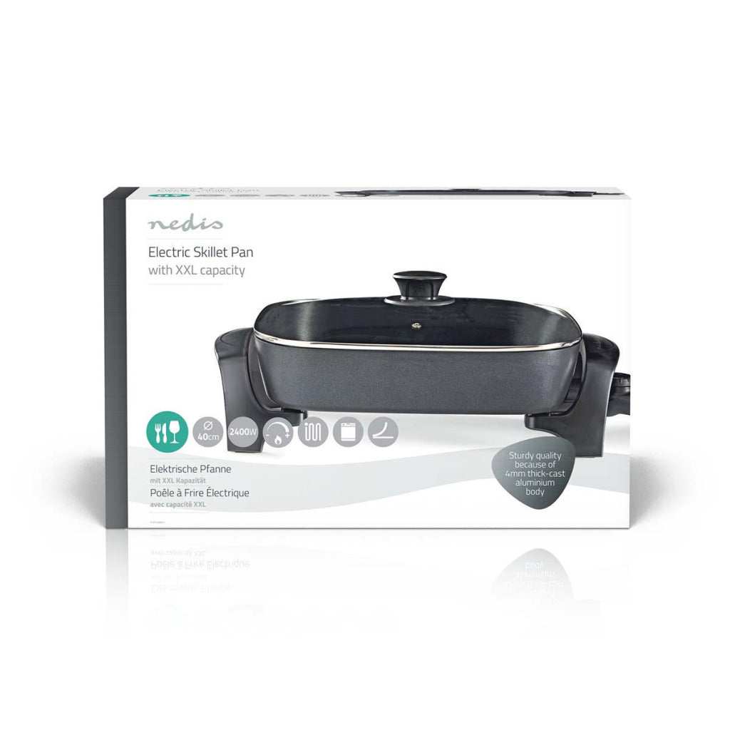 Nedis FCSP110EBK40 Electric frying pan 40 cm thick cast aluminum body