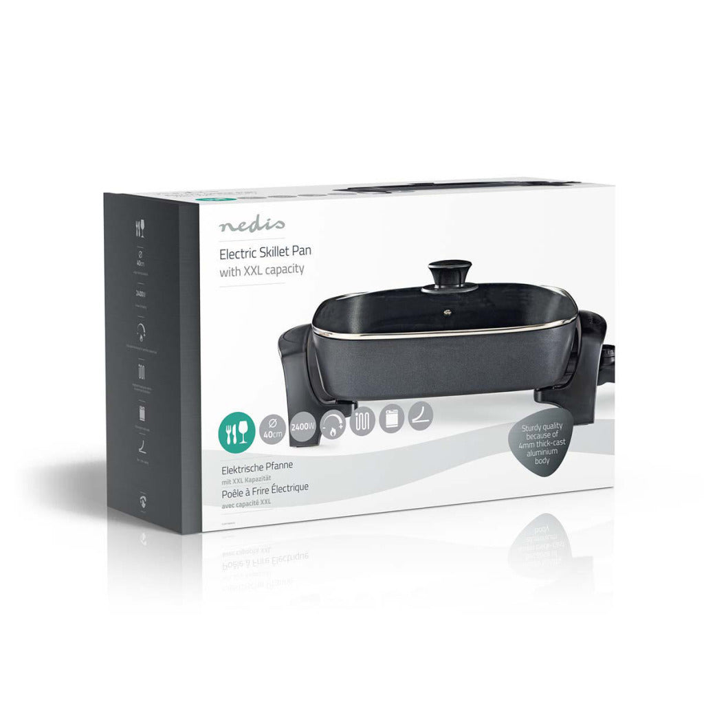 Nedis FCSP110EBK40 Electric frying pan 40 cm thick cast aluminum body