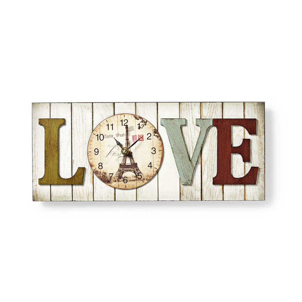 Nedis CLWA001WDL40 Wood Style Wall Clock In Frame Model #039;love #039;