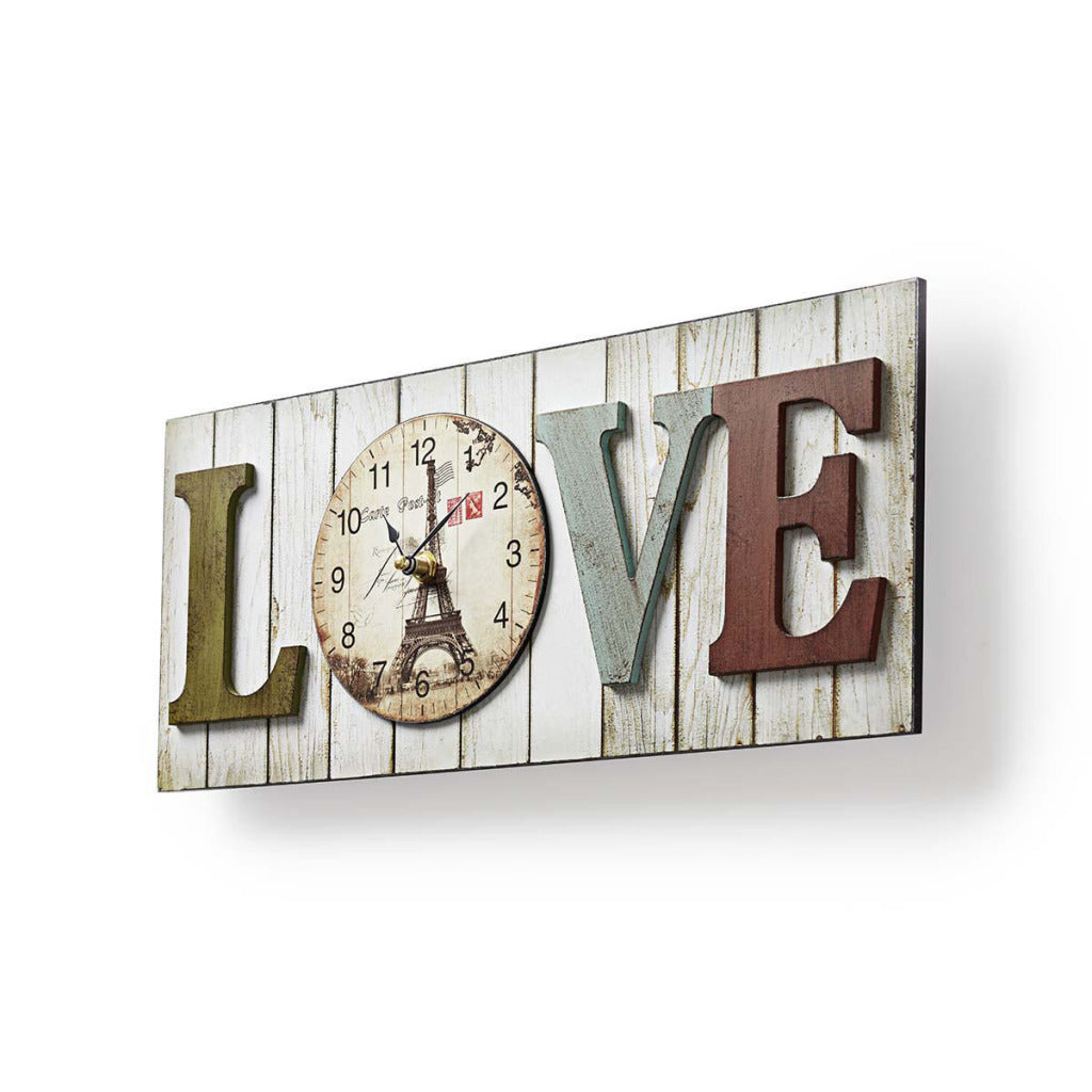Nedis CLWA001WDL40 Wood Style Wall Clock In Frame Model #039;love #039;