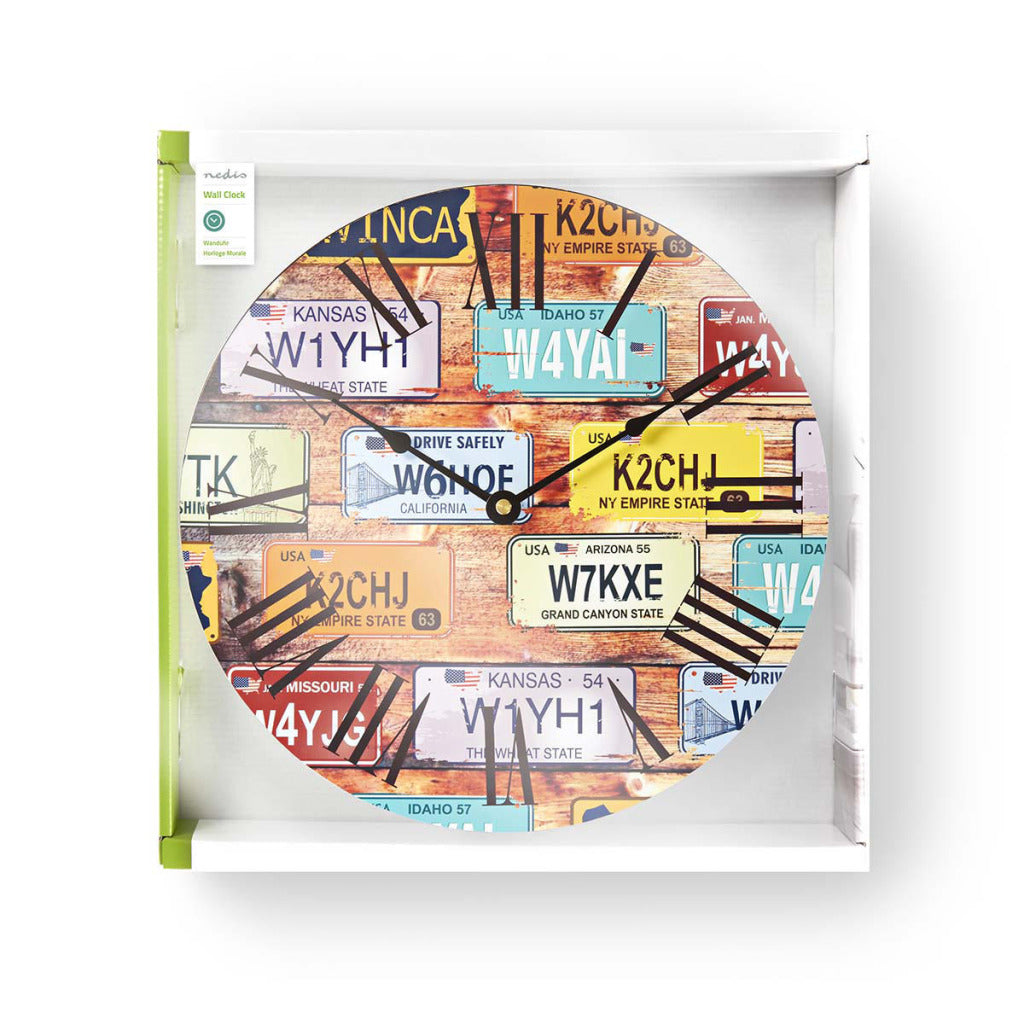 Nedis clwa007wd30lp round wall clock diameter 30 cm travel theme