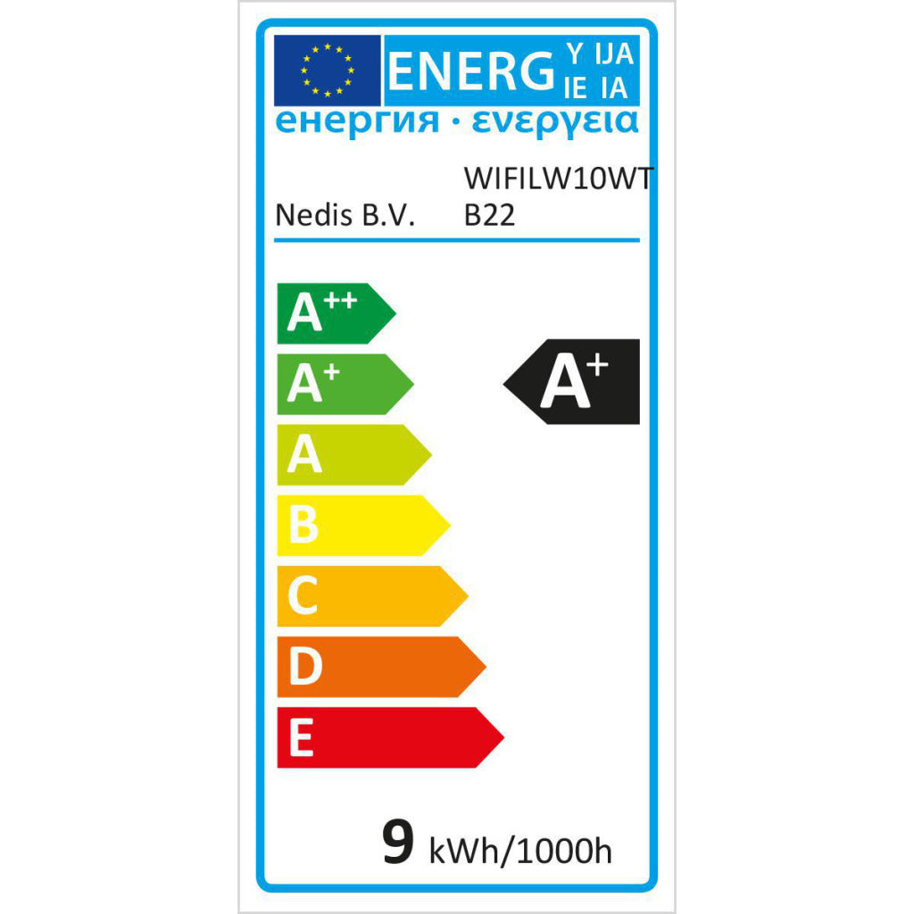 Nedis wifilw10wtb22 lâmpada LED inteligente wi-fi branca quente a fria b22