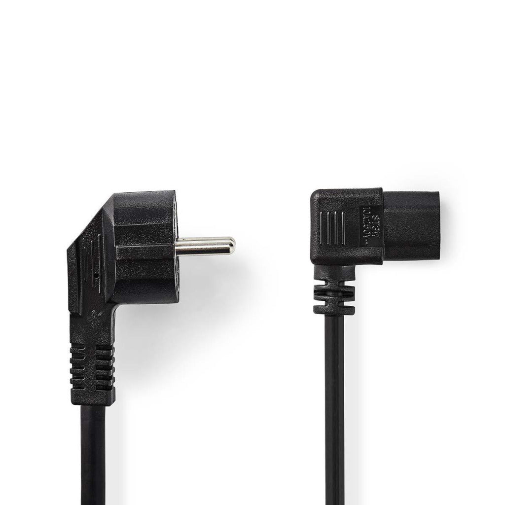 Nedis cegp10020bk100 power cable schuko male angled - iec-320-c13 angled 10 m black