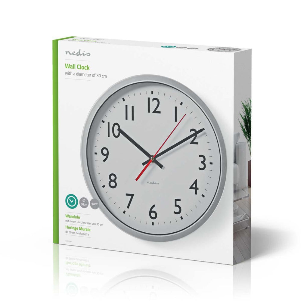 Nedis clwa110wt wall clock 30 cm white