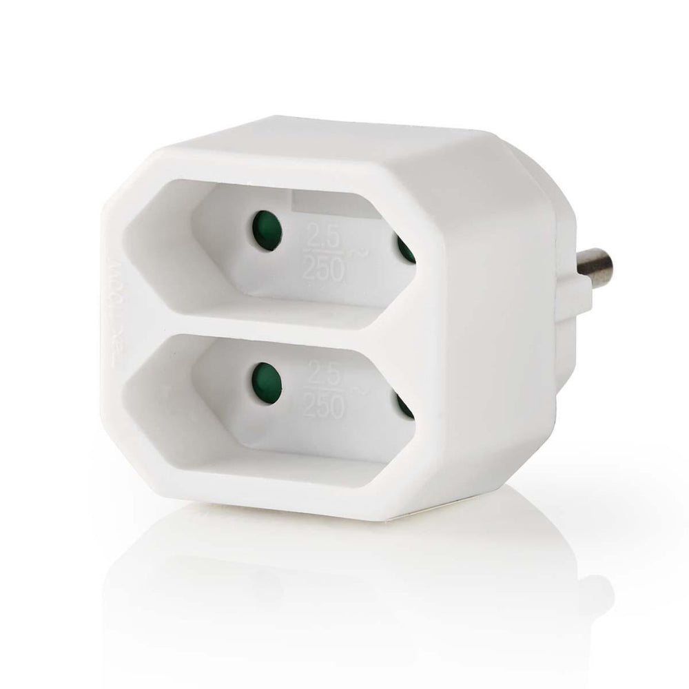 Nedis psspl200c1wt socket splitter 2-way euro socket white