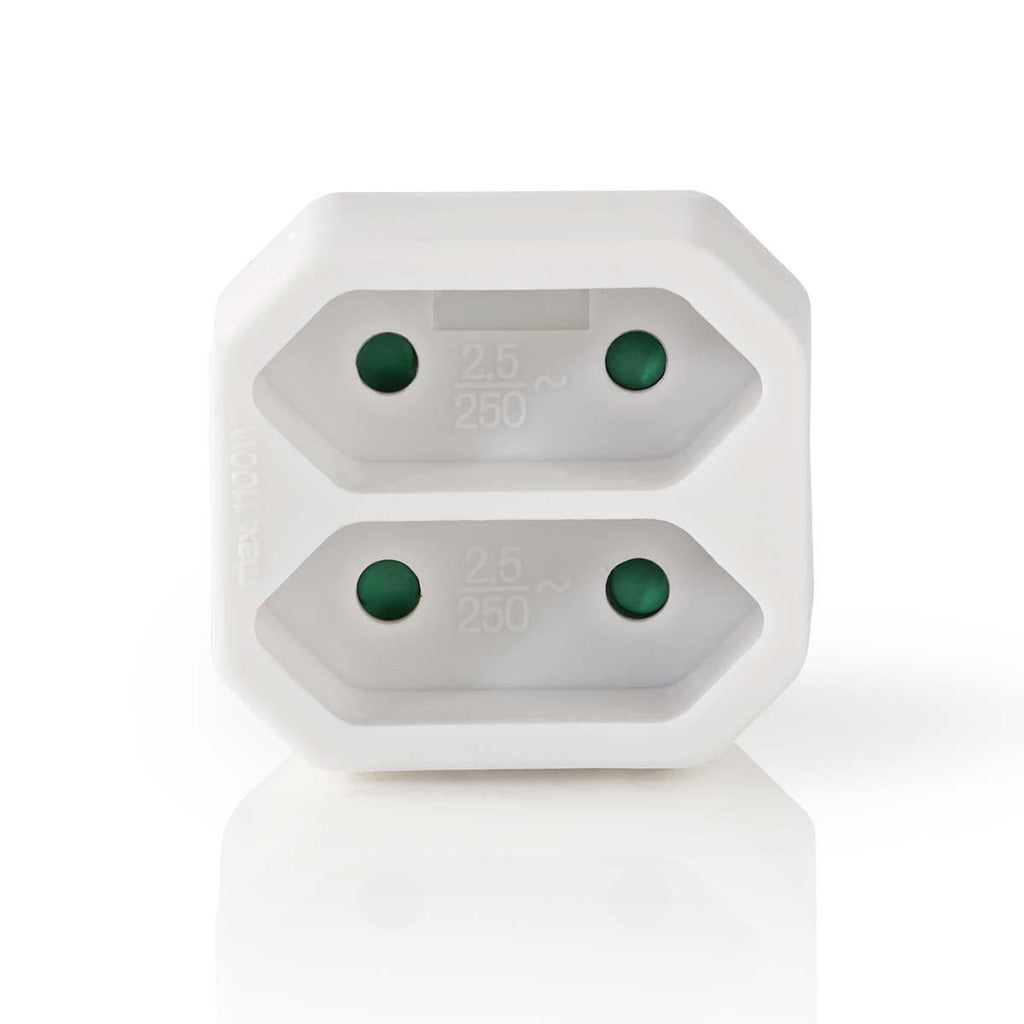 Nedis psspl200c1wt socket splitter 2-way euro socket white