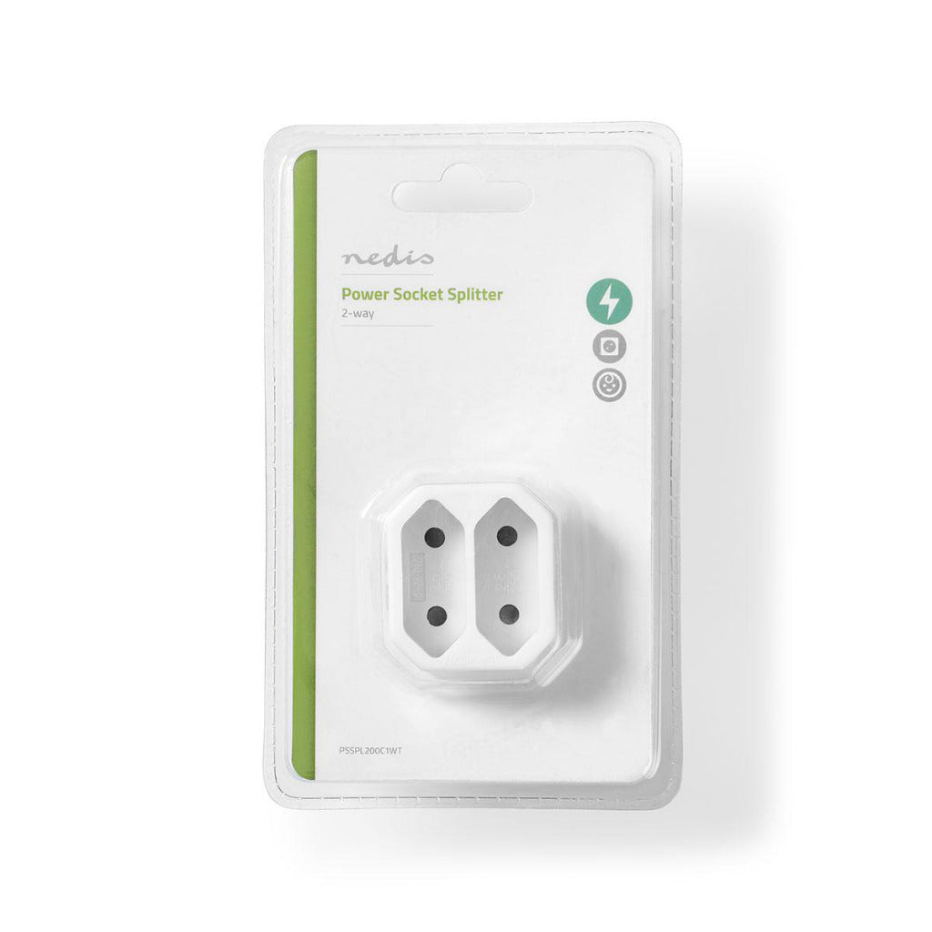 Nedis psspl200c1wt socket splitter 2-way euro socket white