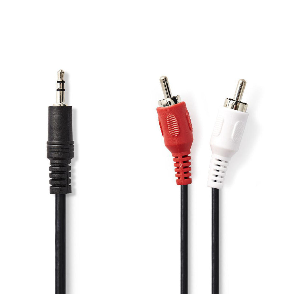 Nedis cagt22200bk15 stereo audio cable 3.5 mm male - 2x rca male 1.5 m black