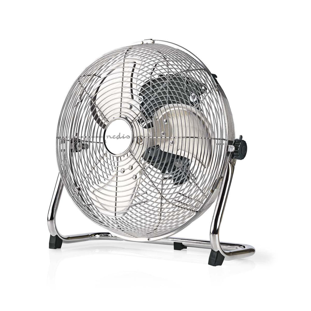 Nedis fnfl10ccr30 floor fan diameter 30 cm 3 speeds chrome