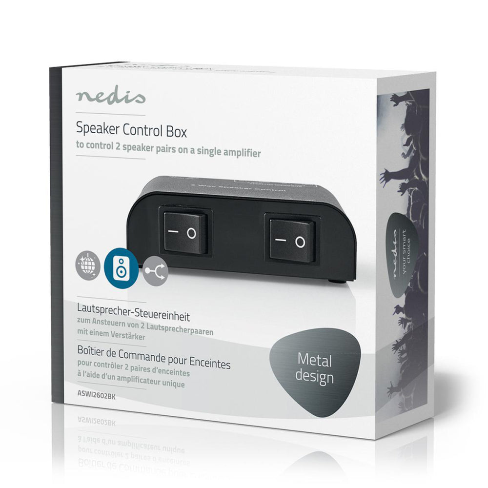 Nedis aswi2602bk speaker switch 2 ports clamp connection black